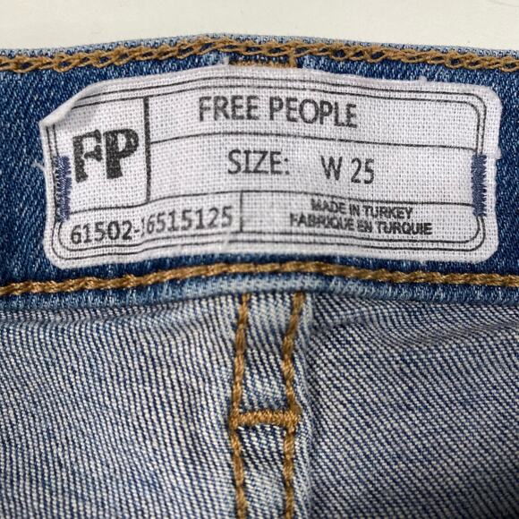 Free People Great Heights Jeans Frayed Hem Skinny Distressed Ripped Womens Sz 25 - Picture 9 of 12